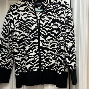 Jones New York Monochrome Animal Print Sweater